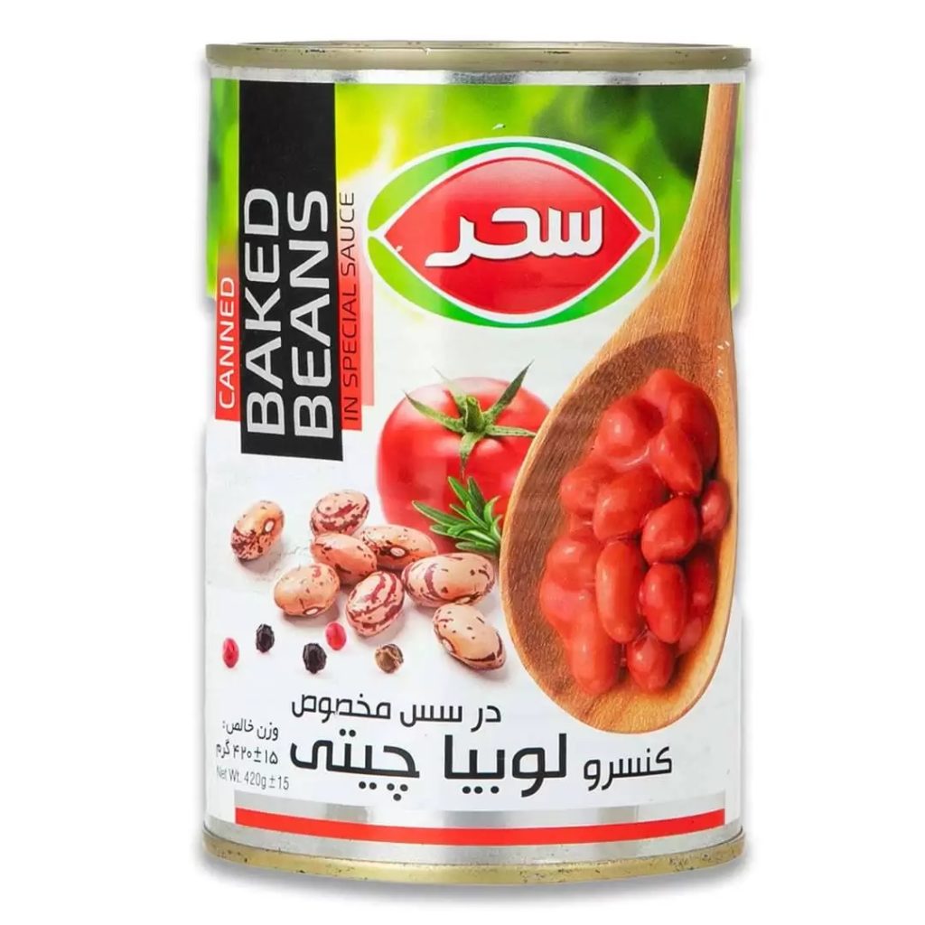 کنسرو لوبیا چیتی قوطی ایزی اپن420 گرمی سحر