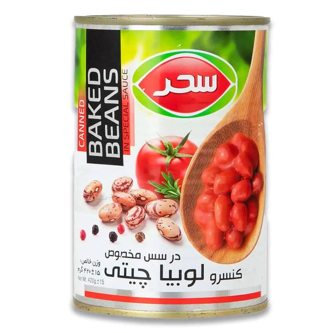 لوبیا چیتی سحر کنسرو لوبیا چیتی قوطی ایزی اپن420 گرمی سحر